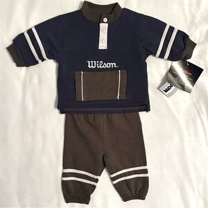 Vintage 2002 Wilson Sweatsuit Set Pants & Sweatshirt Baby Boys 3-6M Y2K NWT